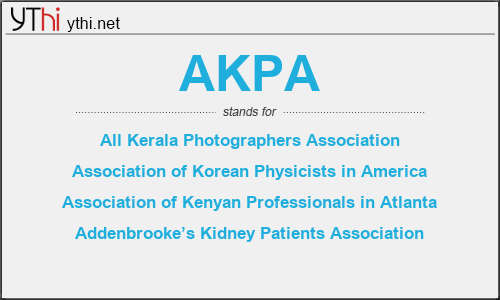 What does AKPA mean? What is the full form of AKPA?