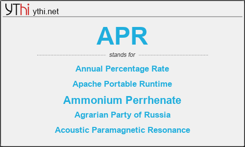 What does APR mean? What is the full form of APR?