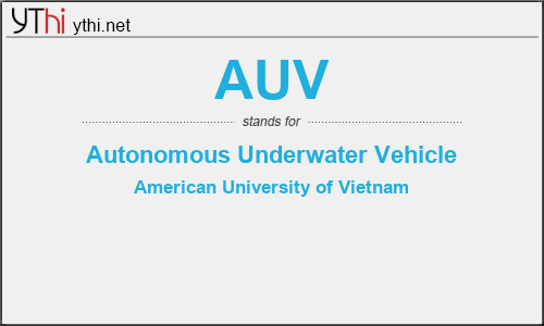 What does AUV mean? What is the full form of AUV?