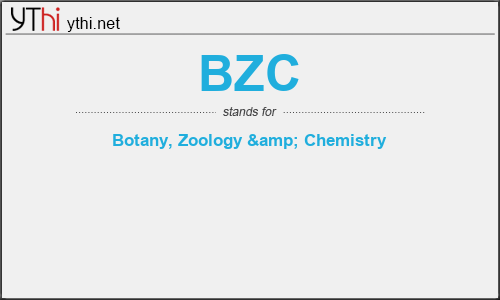 What does BZC mean? What is the full form of BZC?