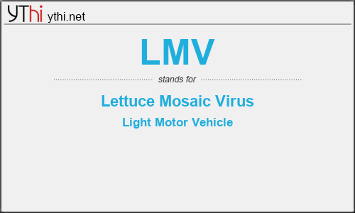 What does LMV mean? What is the full form of LMV?