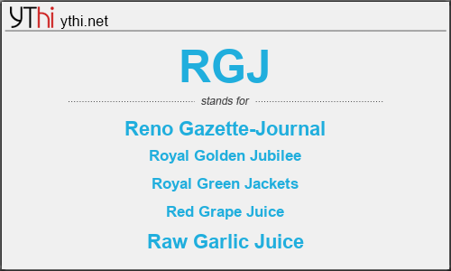 What does RGJ mean? What is the full form of RGJ?