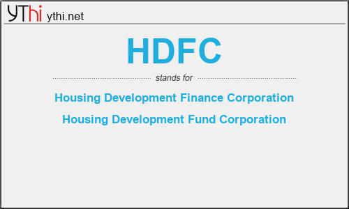 What does HDFC mean? What is the full form of HDFC?