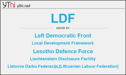 What does LDF mean? What is the full form of LDF?