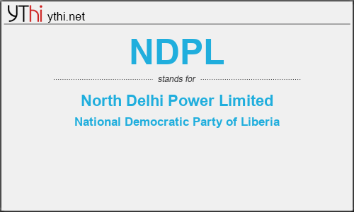 What does NDPL mean? What is the full form of NDPL?
