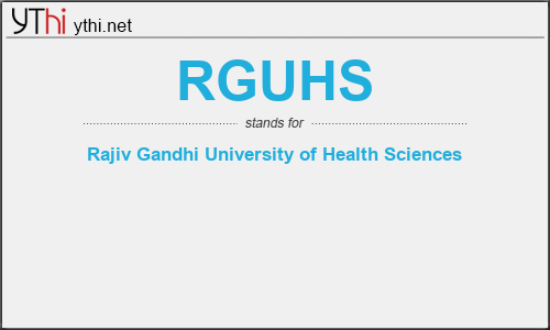 What does RGUHS mean? What is the full form of RGUHS?