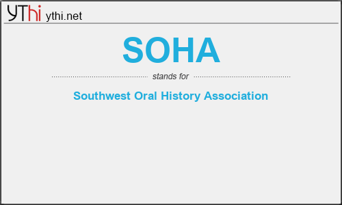 What does SOHA mean? What is the full form of SOHA?