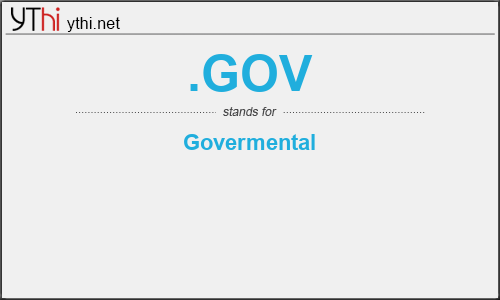 What does .GOV mean? What is the full form of .GOV?