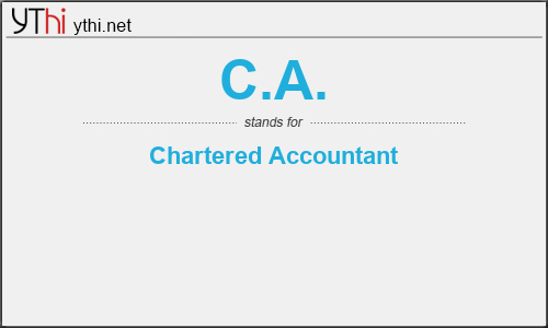 What does C.A. mean? What is the full form of C.A.?