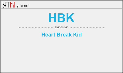 What does HBK mean? What is the full form of HBK?