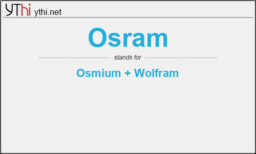 What does OSRAM mean? What is the full form of OSRAM?