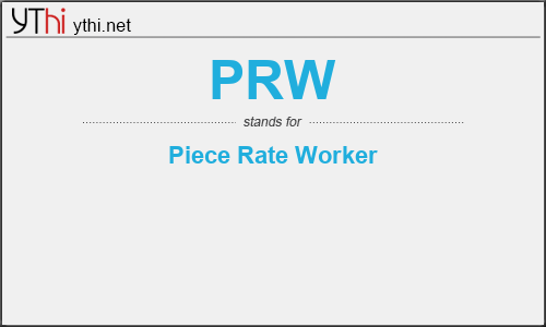 What does PRW mean? What is the full form of PRW?