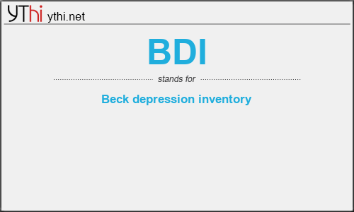 What does BDI mean? What is the full form of BDI?