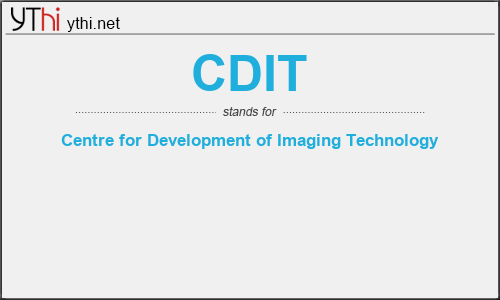 What does CDIT mean? What is the full form of CDIT?