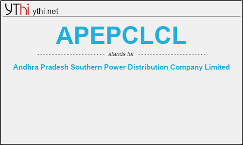 What does APEPCLCL mean? What is the full form of APEPCLCL?