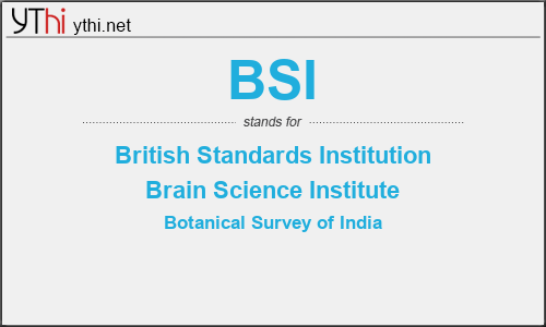 What does BSI mean? What is the full form of BSI?