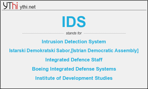 What does IDS mean? What is the full form of IDS?