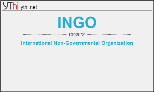 What does INGO mean? What is the full form of INGO?