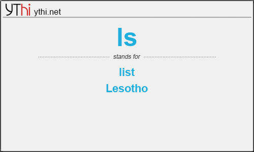 What does LS mean? What is the full form of LS?