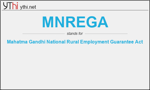 What does MNREGA mean? What is the full form of MNREGA?