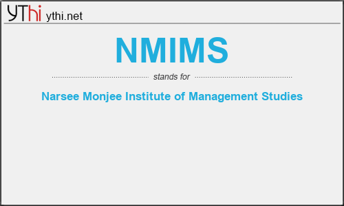 What does NMIMS mean? What is the full form of NMIMS?