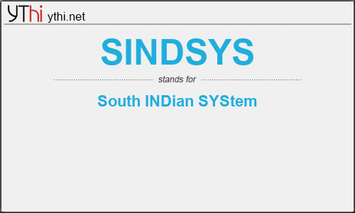 What does SINDSYS mean? What is the full form of SINDSYS?