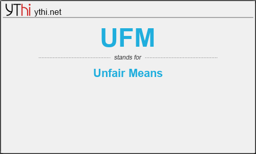 What does UFM mean? What is the full form of UFM?