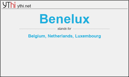 What does BENELUX mean? What is the full form of BENELUX?