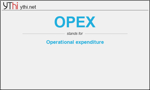 What does OPEX mean? What is the full form of OPEX?