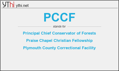 What does PCCF mean? What is the full form of PCCF?