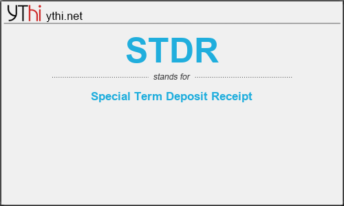 What does STDR mean? What is the full form of STDR?