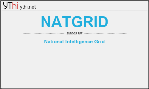 What does NATGRID mean? What is the full form of NATGRID?