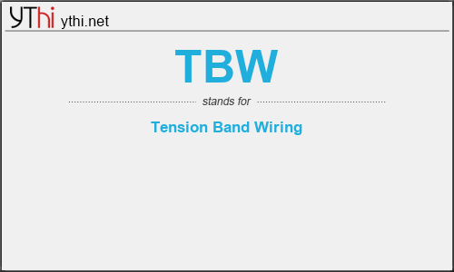 What does TBW mean? What is the full form of TBW?