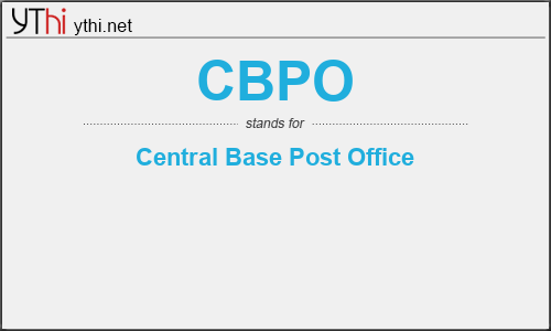 What does CBPO mean? What is the full form of CBPO?