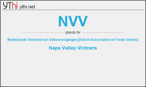 What does NVV mean? What is the full form of NVV?