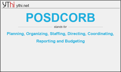 What does POSDCORB mean? What is the full form of POSDCORB?
