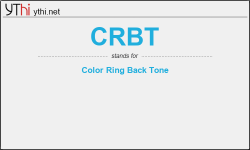 What does CRBT mean? What is the full form of CRBT?
