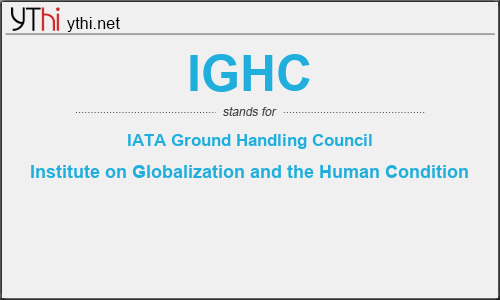 What does IGHC mean? What is the full form of IGHC?