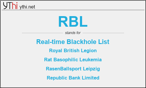 What does RBL mean? What is the full form of RBL?