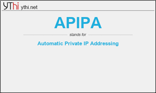 What does APIPA mean? What is the full form of APIPA?