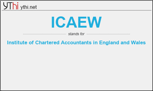 What does ICAEW mean? What is the full form of ICAEW?