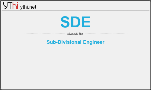 What does SDE mean? What is the full form of SDE?