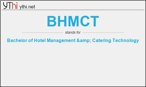 What does BHMCT mean? What is the full form of BHMCT?