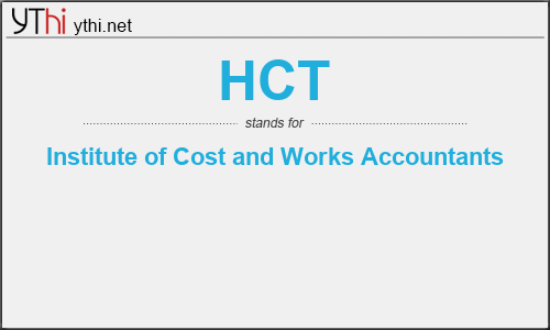 What does HCT mean? What is the full form of HCT?