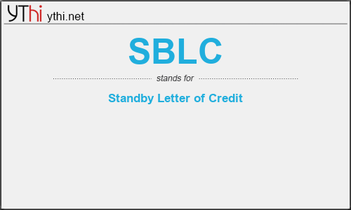 What does SBLC mean? What is the full form of SBLC?