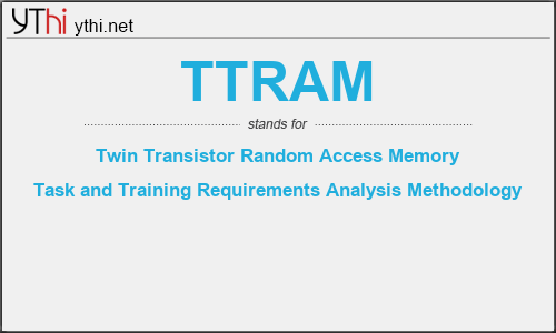 What does TTRAM mean? What is the full form of TTRAM?