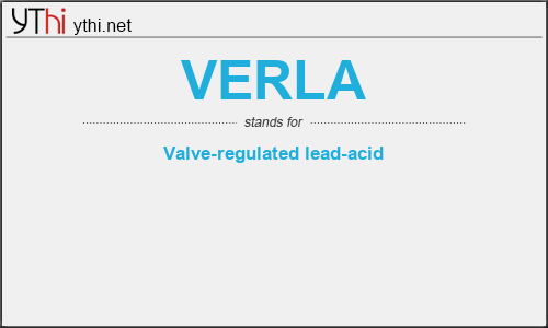 What does VERLA mean? What is the full form of VERLA?