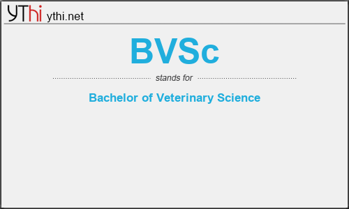 What does BVSC mean? What is the full form of BVSC?