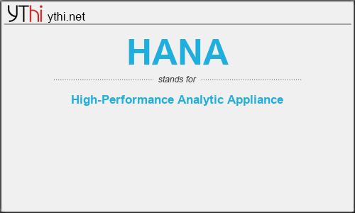 What does HANA mean? What is the full form of HANA?