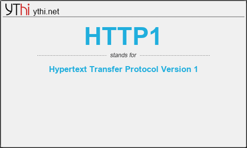 What does HTTP1 mean? What is the full form of HTTP1?